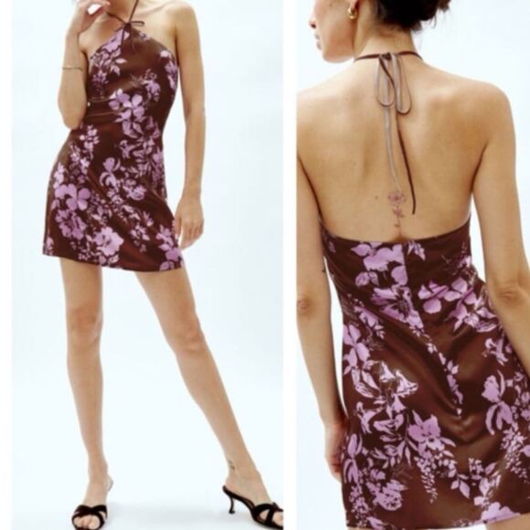 Reformation Womens Poppie Silk Mini Dress Kiana Size 10 NWT - Picture 1 of 7